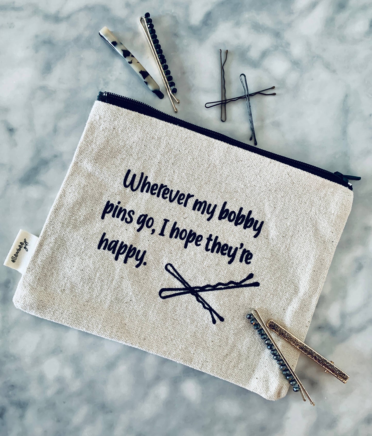 ellembee gift - Wherever my bobby pins go, I hope they're happy pouches