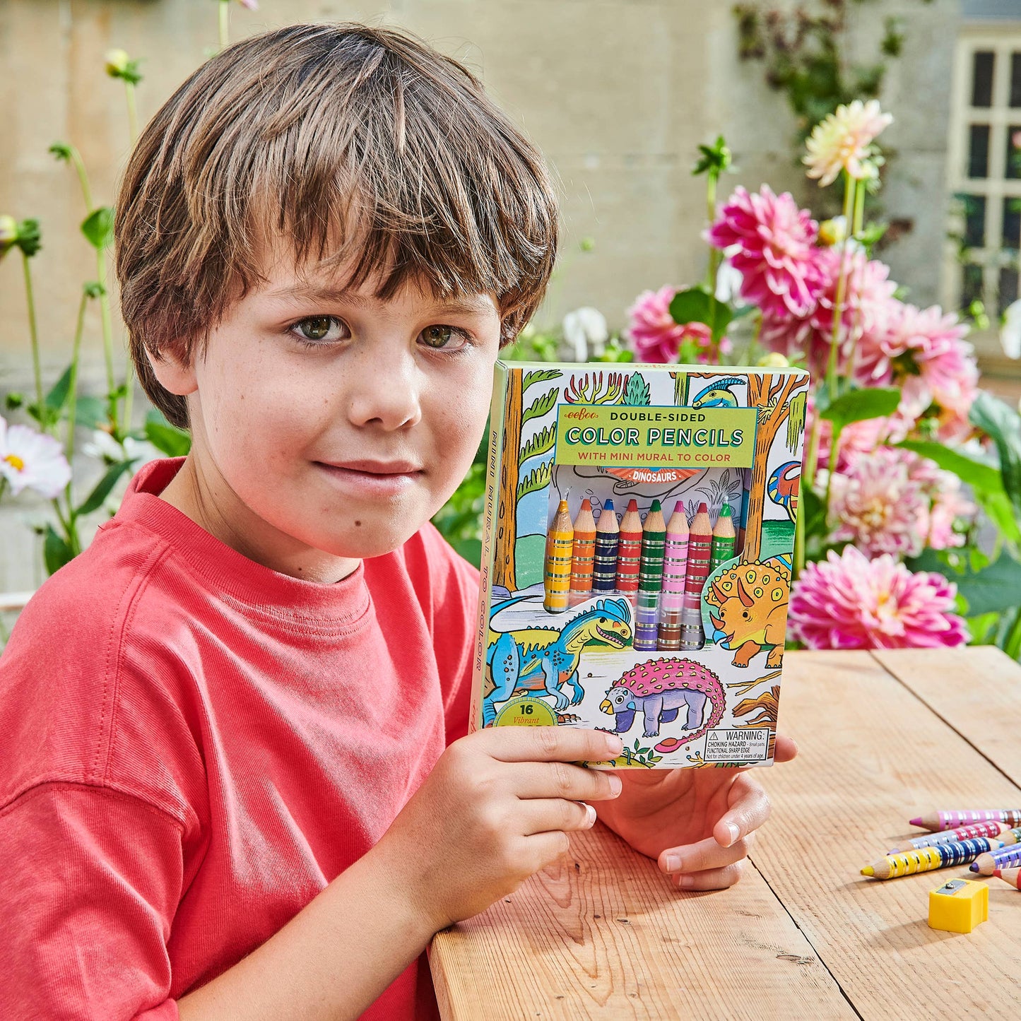 eeBoo - Dinosaur Biggie Pencils with Fold-Out Mini Mural Bundle