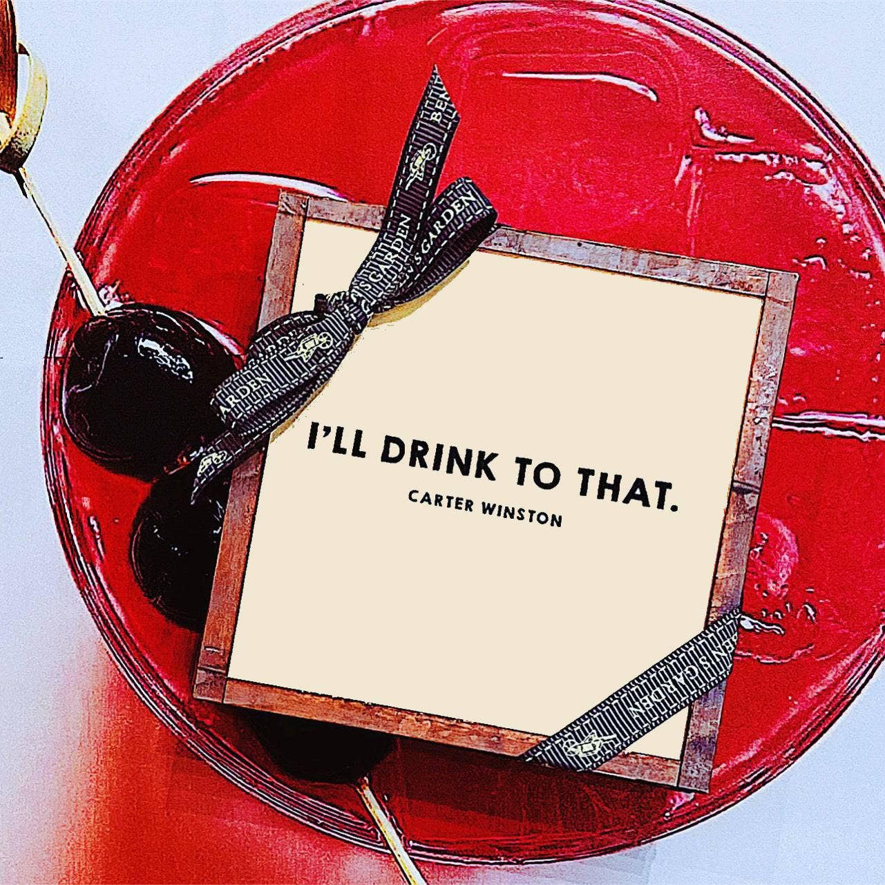 I'll Drink to That Copper & Glass Coasters, Set of 4