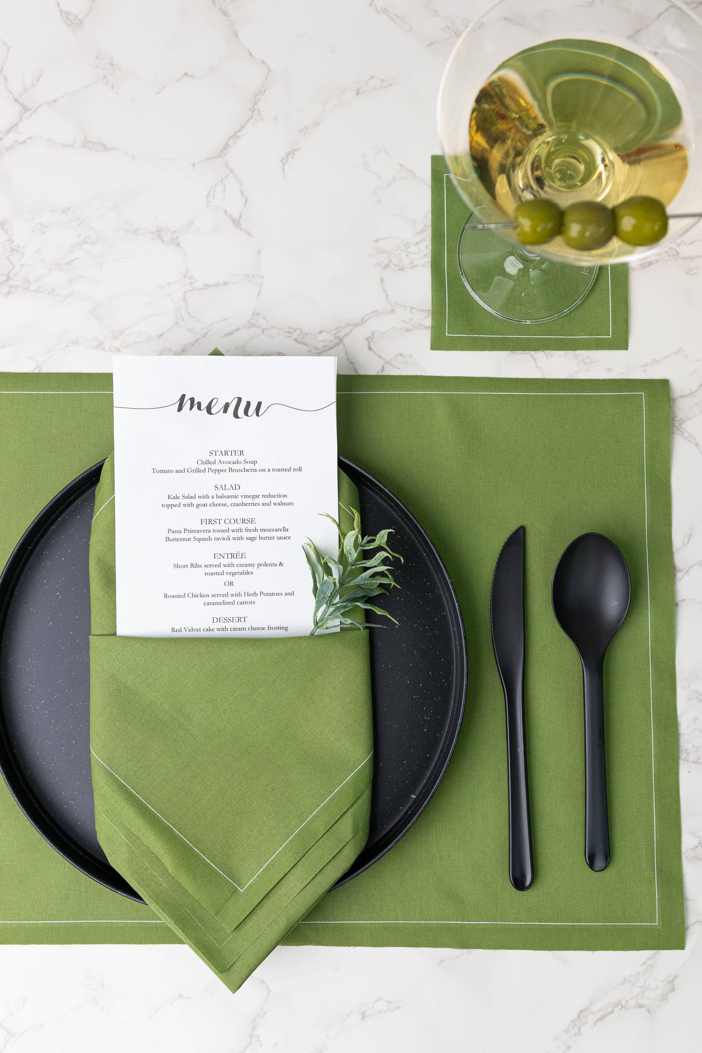 Toasting With Tara - Olive Cocktail Napkin Roll