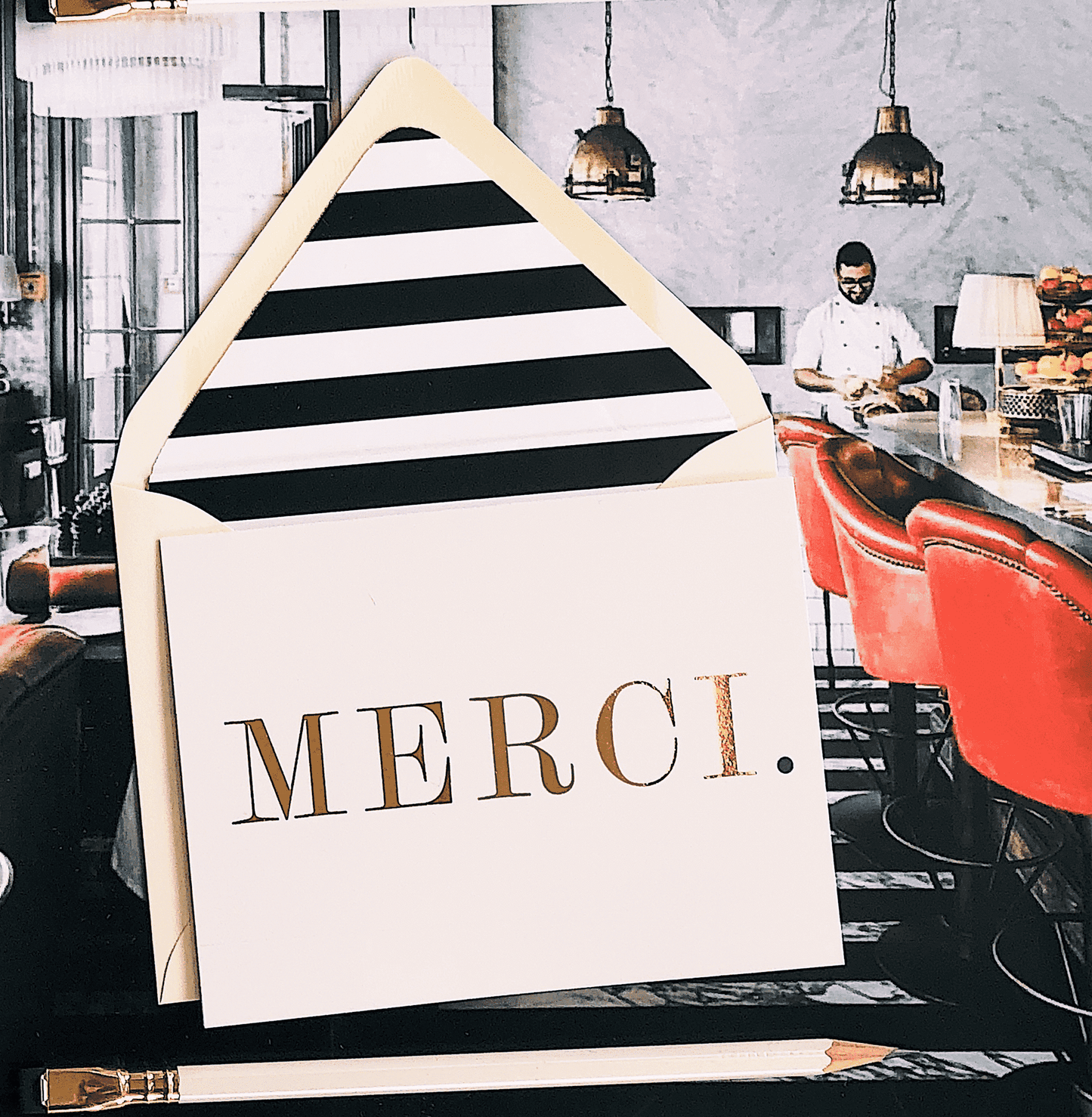 Merci. Greeting Card, Single Folded Card: Min. Case Pack of 6 // Single Folded Card