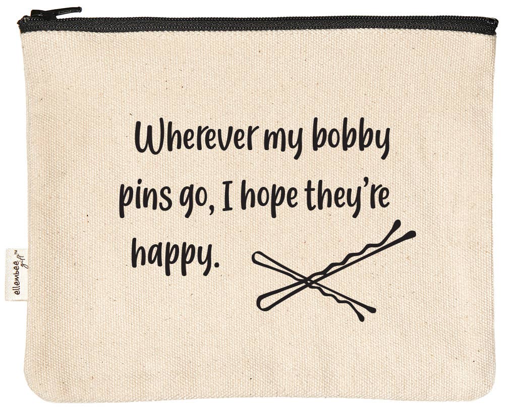 ellembee gift - Wherever my bobby pins go, I hope they're happy pouches