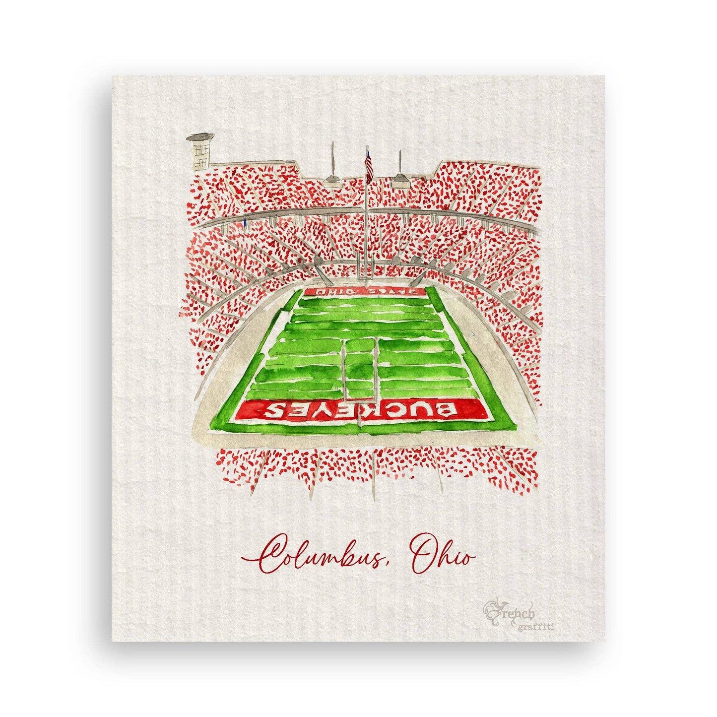 French Graffiti - Ohio State University Football Stadium: Cosmetic Bag / Keep Words / -