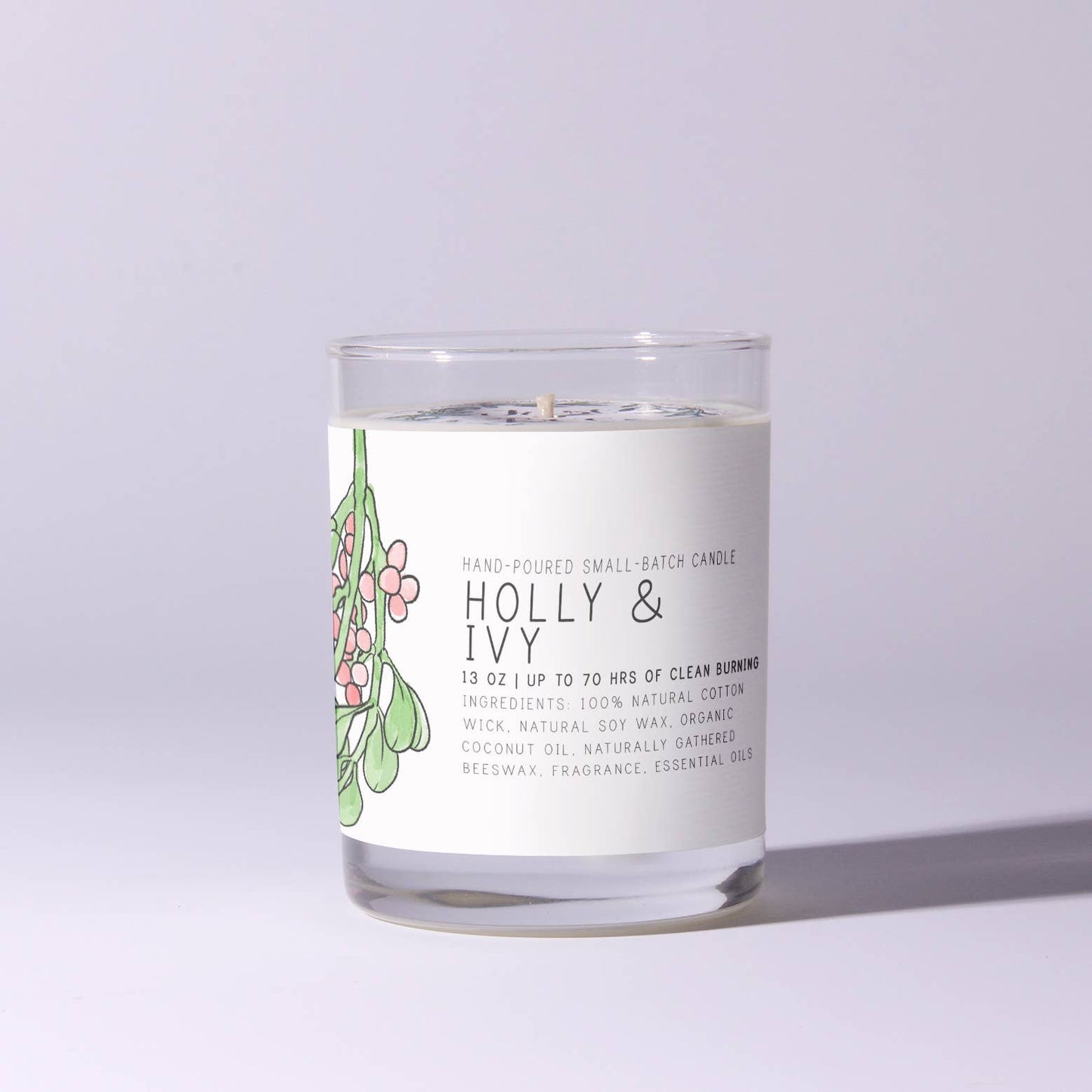 Just Bee Cosmetics - Holly & Ivy - Just Bee Candles: 7 oz (up to 40 hrs of clean burning)
