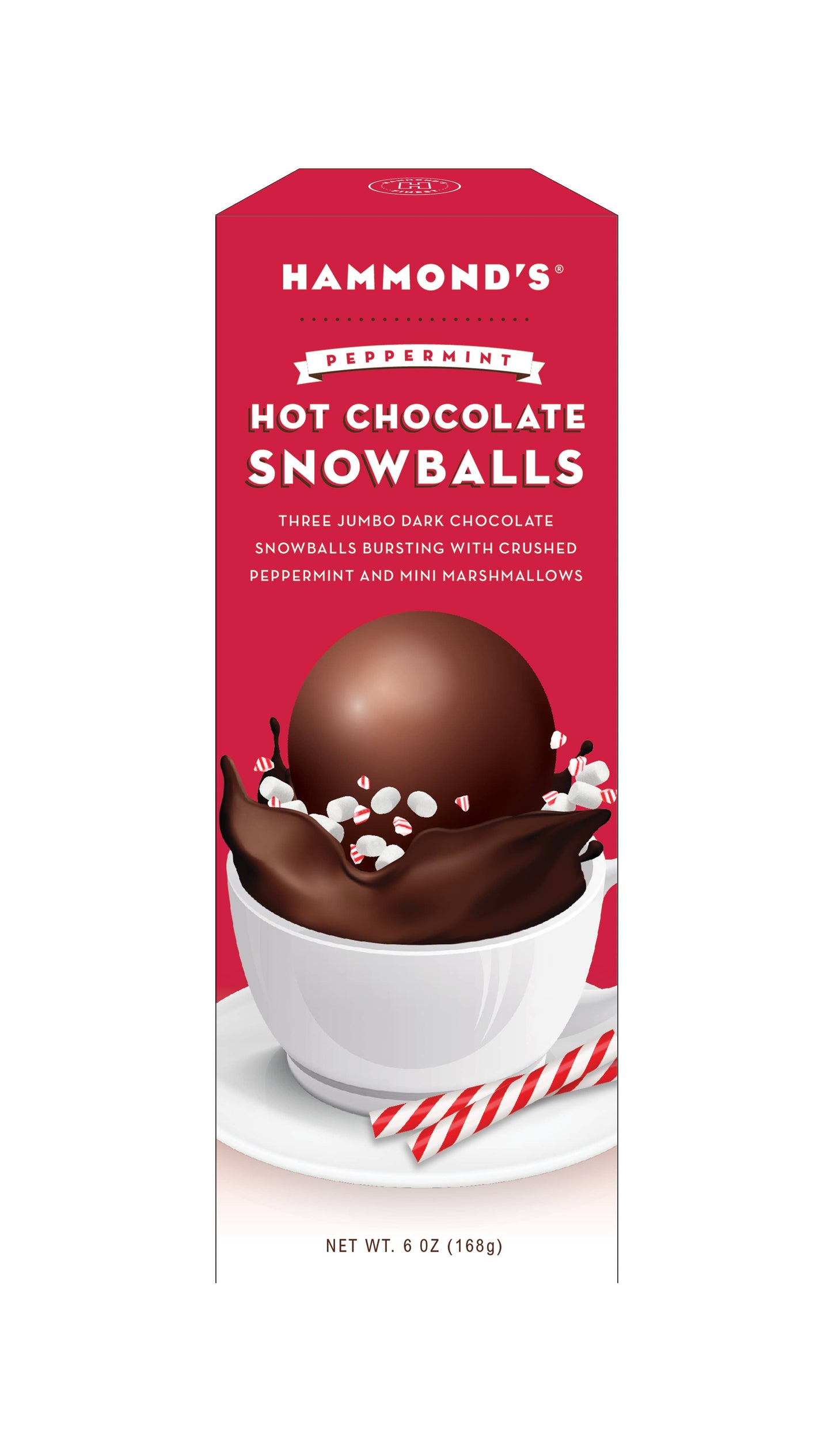 Hammond's Candies - Cocoa Bombs Hot Chocolate Peppermint Snowballs Display 6oz