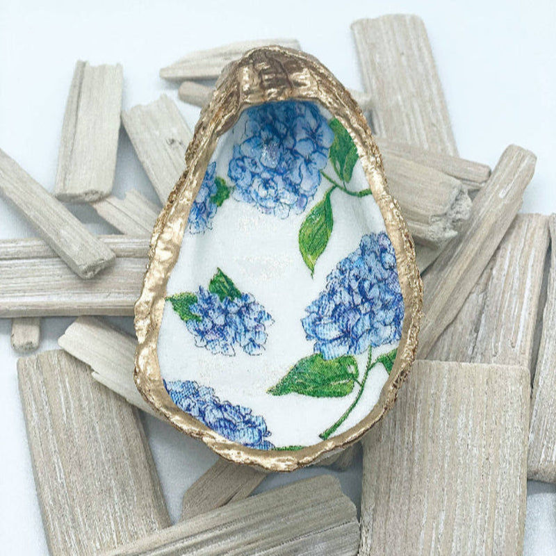 Alison Brooke Designs - French Hydrangea Oyster Trinket Dish
