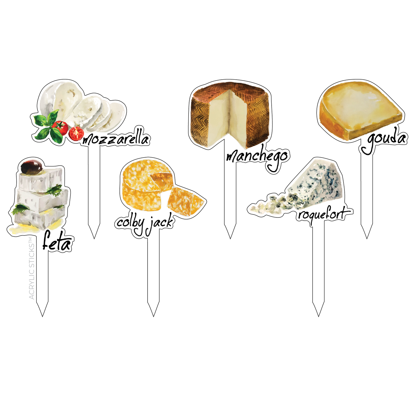 ACRYLIC STICKS, LLC - CHEESE LOVERS FROMAGE ACRYLIC STICKS COMBO
