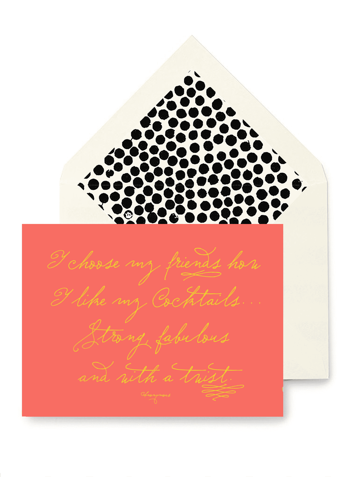 I Choose My Friends Single Blank Card or Boxed Set of 8: Min. Case Pack of 6 // Single Folded Card