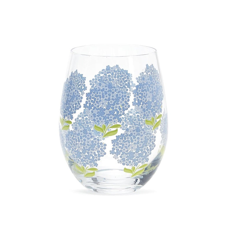 Hydrangea Stemless Wine Glasses