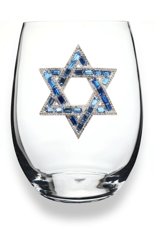 The Queens' Jewels® - Star of David Jeweled Stemless Wine Glass