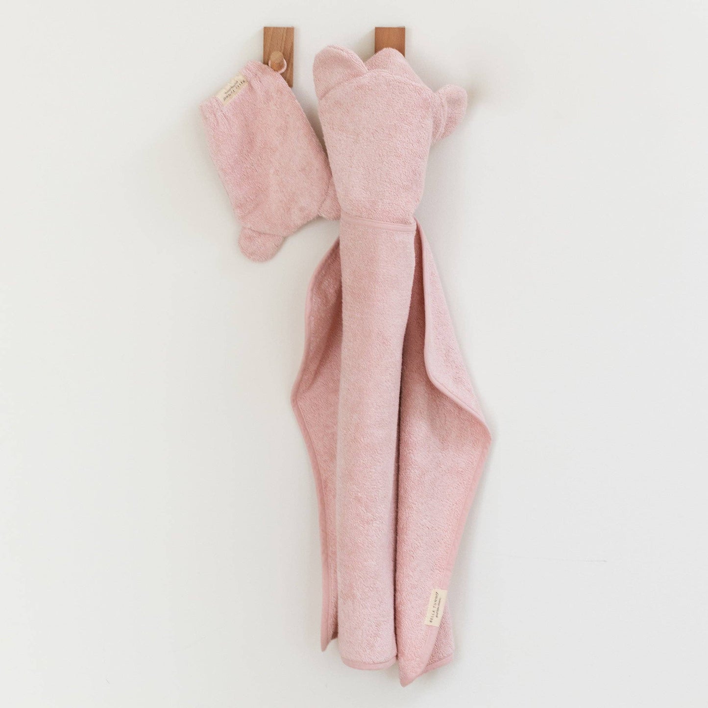 Bella Tunno - Hooded Towel + Wash Mitt Set Blush: Pink