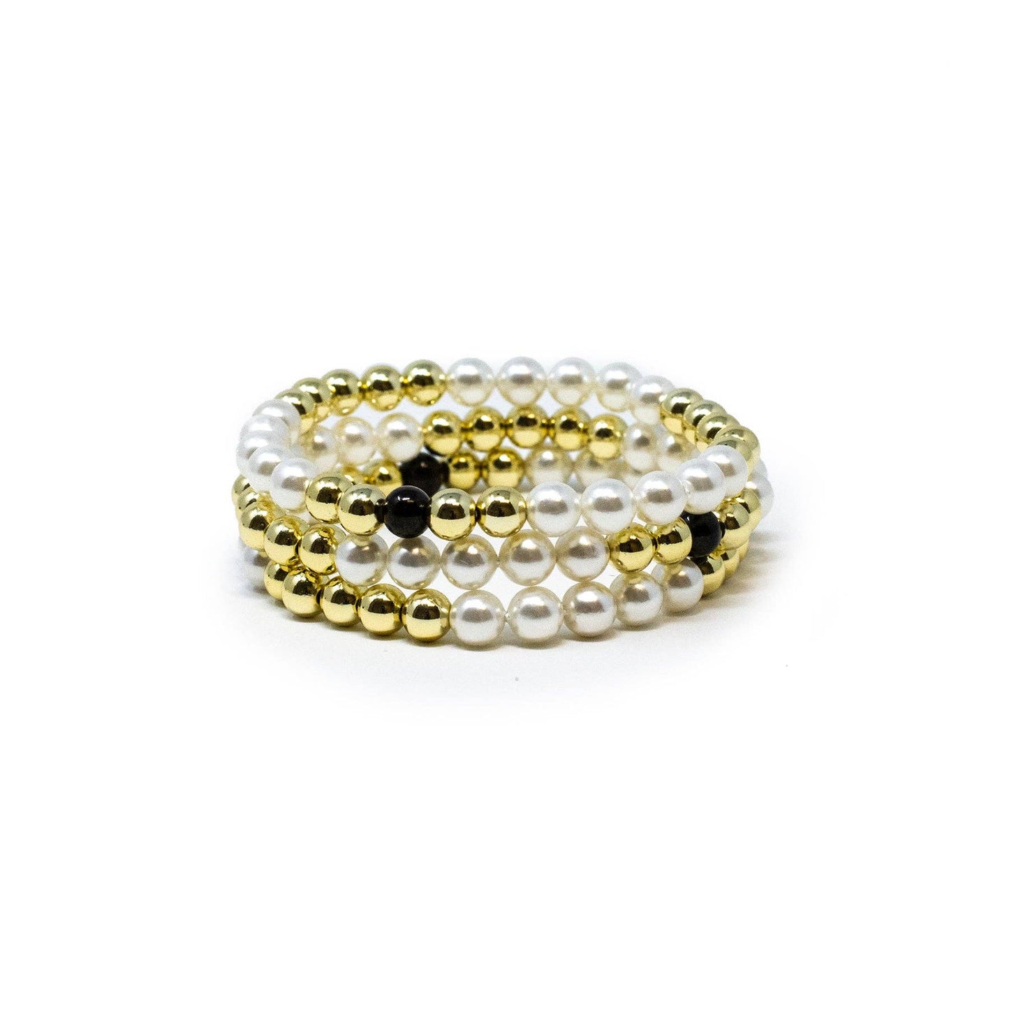 Pearl & Gold Dottie 6mm: Individual / A