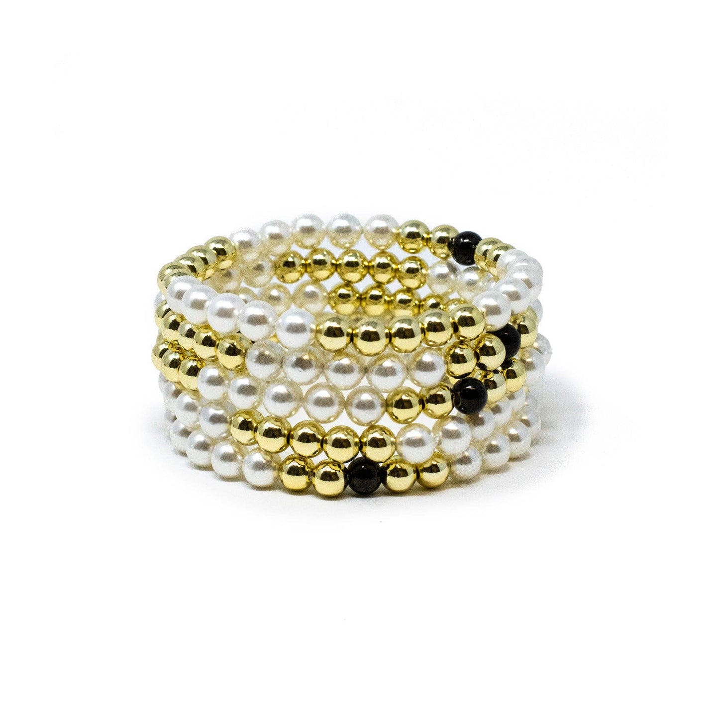 Pearl & Gold Dottie 6mm: Individual / A