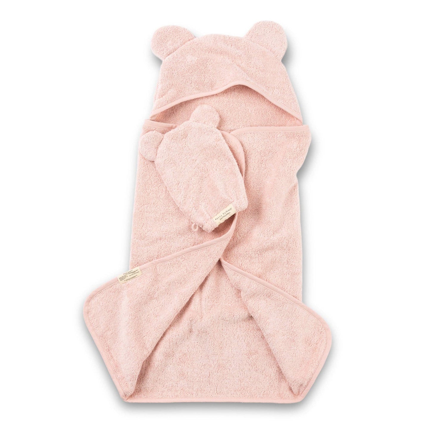 Bella Tunno - Hooded Towel + Wash Mitt Set Blush: Pink
