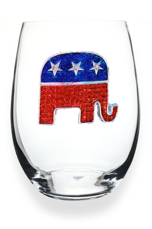 The Queens' Jewels® - Republican Elephant Jeweled Stemless Wine Glass