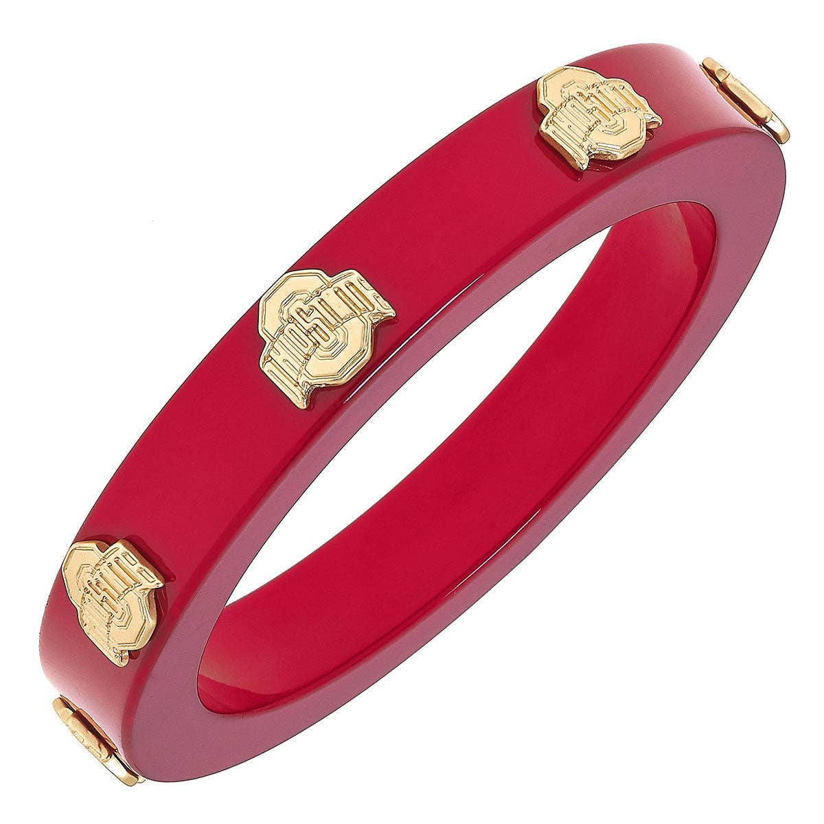 Canvas Style - Ohio State Buckeyes Resin Logo Bangle in Scarlet