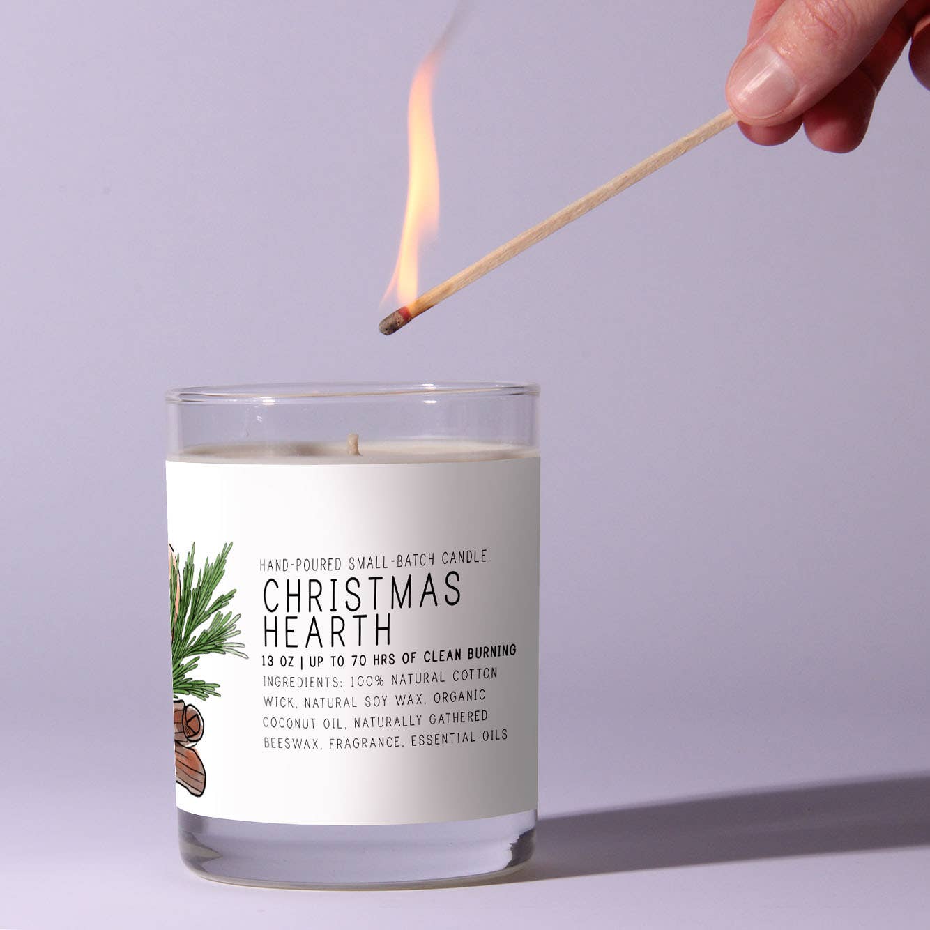 Just Bee Cosmetics - Christmas Hearth - Just Bee Candles: 7 oz (up to 40 hrs of clean burning)