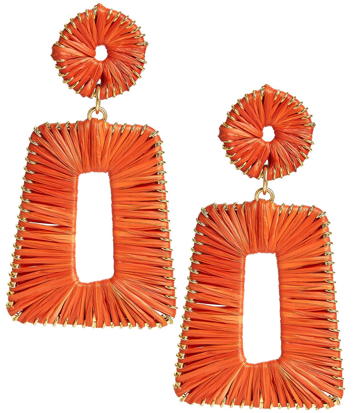 Lisi Lerch - Jordan Raffia Earring: Papaya