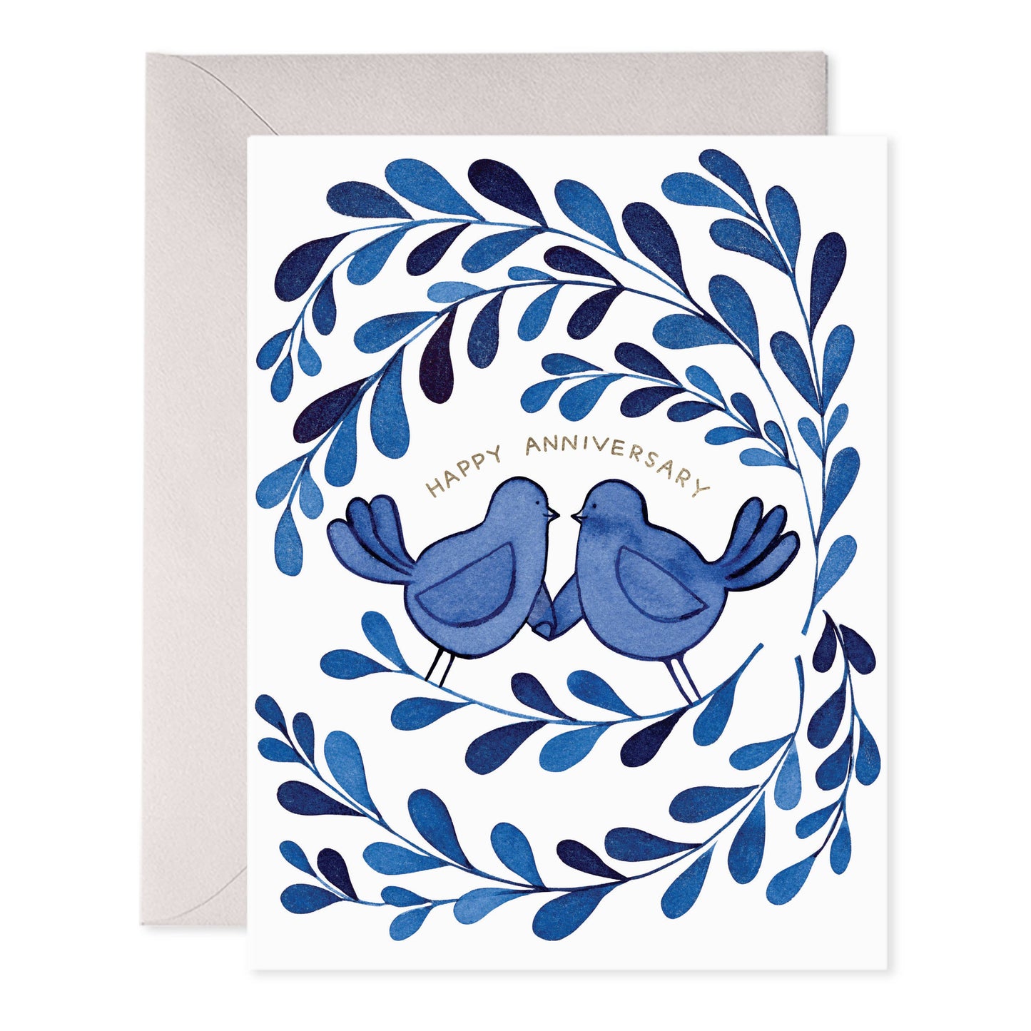 E. Frances Paper - Blue Birds Anniversary Greeting Card