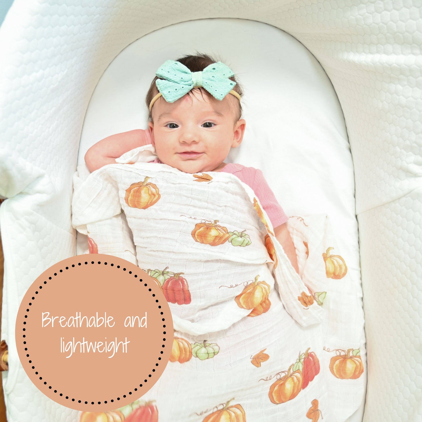 LollyBanks - Pumpkin'pie Fall Holiday Theme Baby Muslin Cotton Blanket