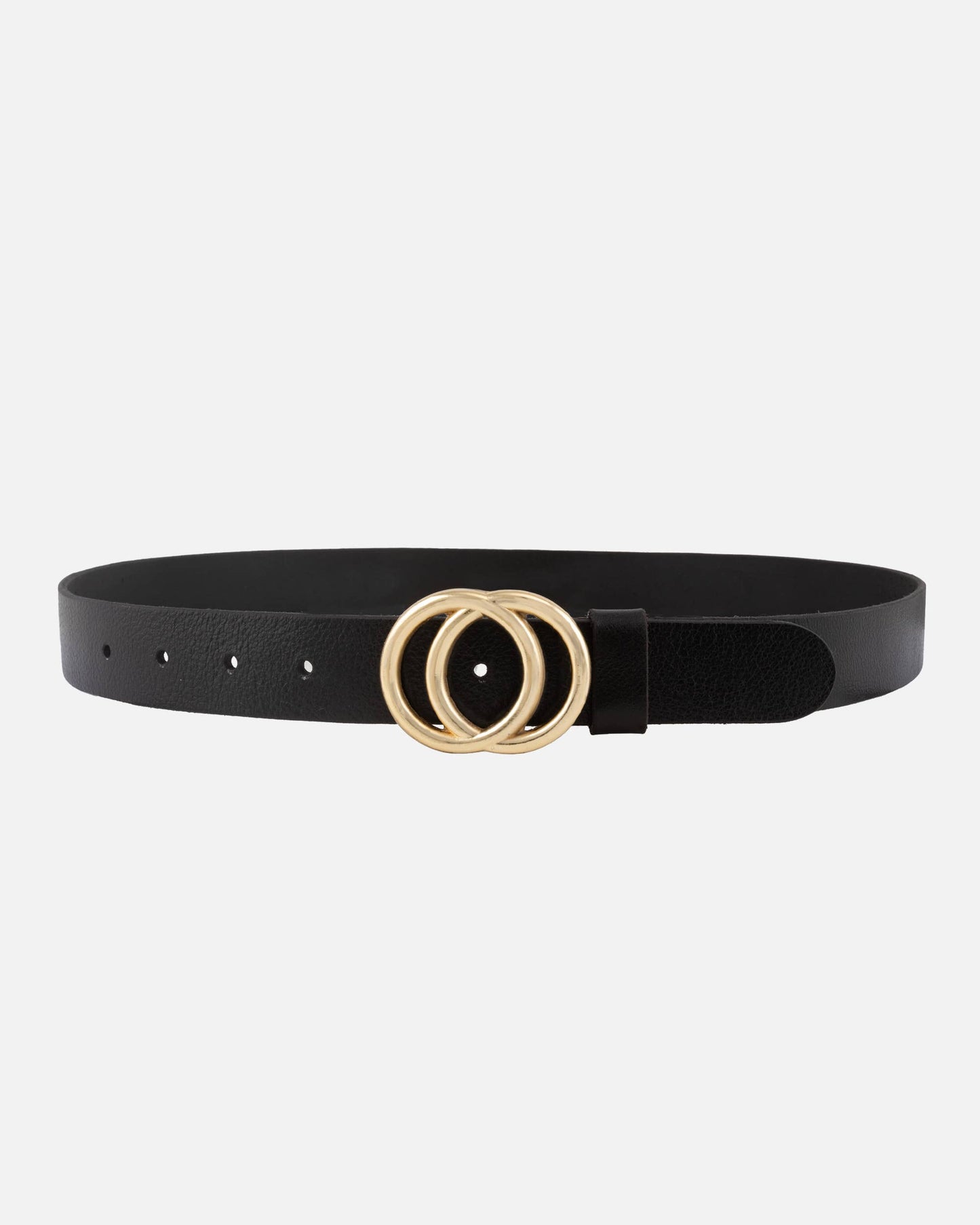 Amsterdam Heritage Belts, Bags, Apparel, Jackets - Caia | Double Ring Leather Belt with Gold Buckle: Cognac / M/L-95