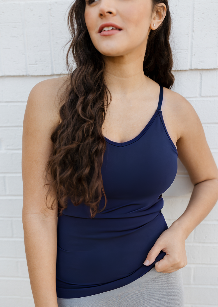 ELIETIAN - Built In Bra Cami: Black