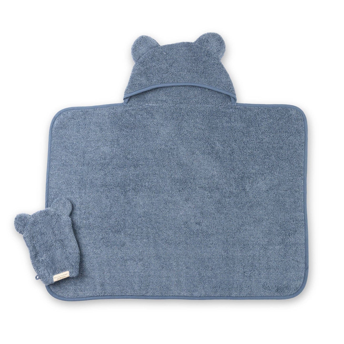 Bella Tunno - Hooded Towel + Wash Mitt Set Rain: Blue