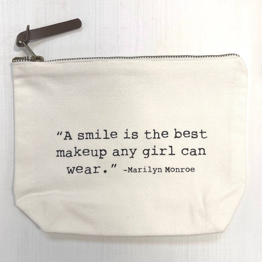 'A Smile is the Best Make up...' -Marilyn Monroe / Pouch