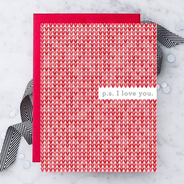 Design With Heart - LV29 -  "P.S. I Love You" Greeting Card
