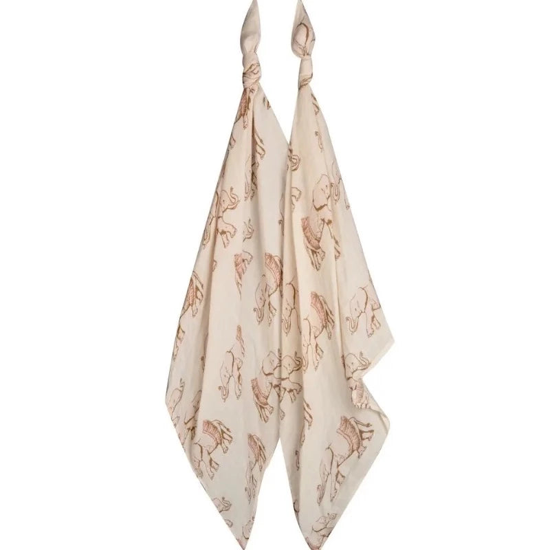 Milkbarn Kids Tutu Elephant Bamboo Muslin Two-Piece Burp Cloth Set