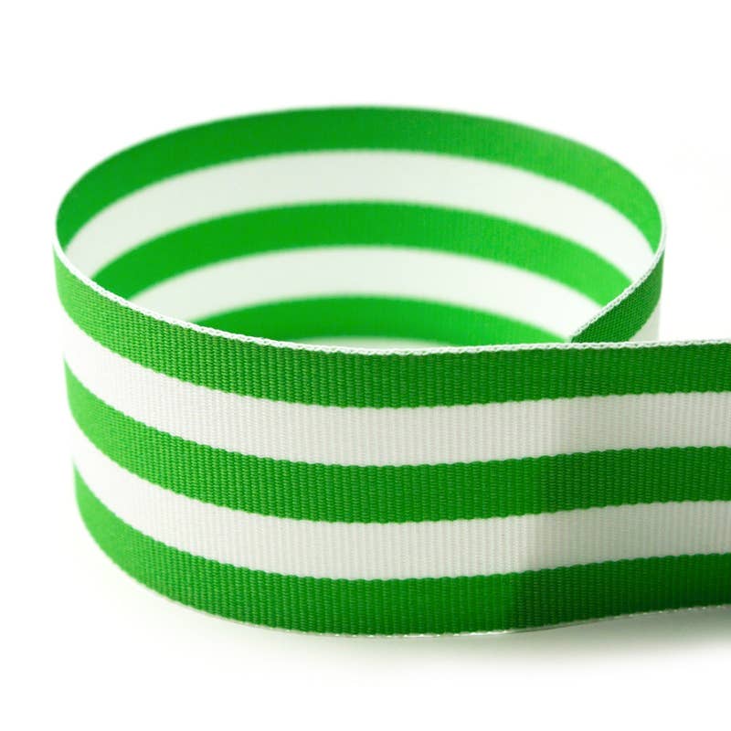 WH Hostess Social Stationery - WH Striped Grosgrain Ribbon Spool | Green
