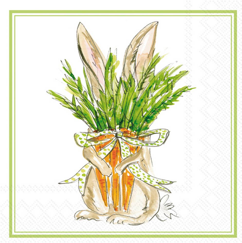 Boston International - Paper Lunch Napkins 20 Count Carrot Bunny Easter