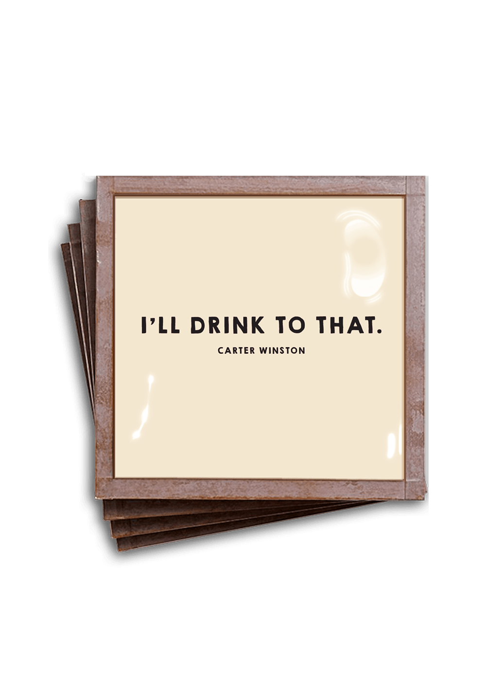 I'll Drink to That Copper & Glass Coasters, Set of 4