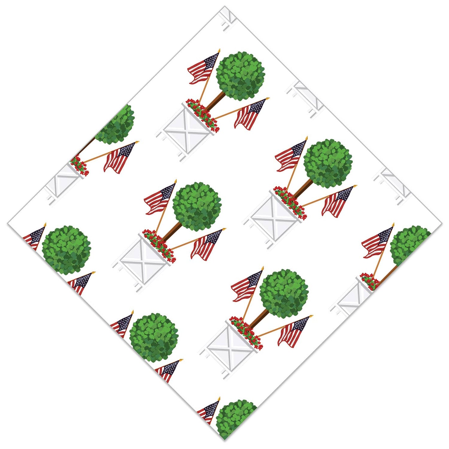WH Hostess Social Stationery - Patriotic Topiary Tree Paper Cocktail Napkins | Pack of 20