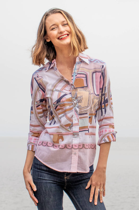 Dizzy-Lizzie - 3/4 Sleeve Rome Shirt | 4023-R161P