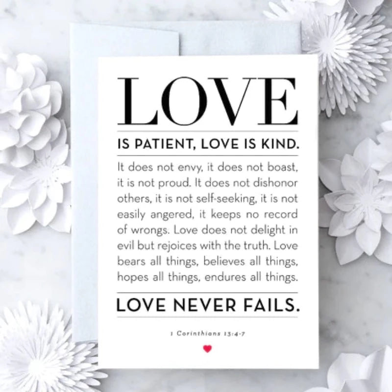 Design With Heart -  “1 Corinthians 13: 4-7” Greeting Card