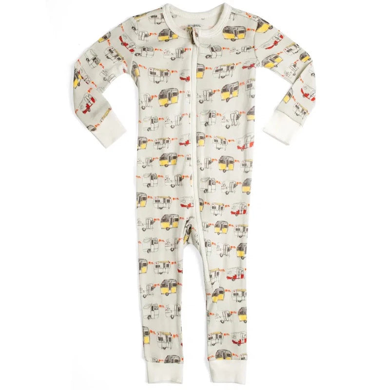 Milkbarn Kids Vintage Trailers Zipper Pajamas