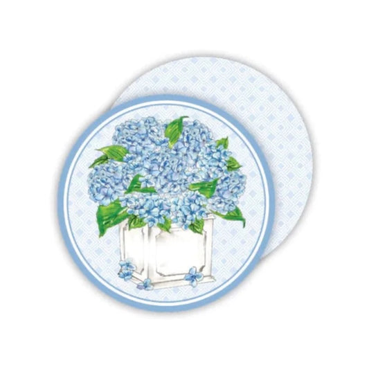 Handpainted Blue Hydrangea Round Coaster