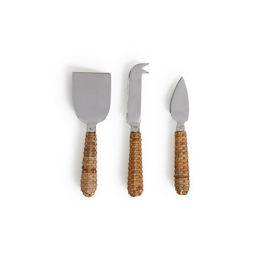 Wicker Weave S/3 Cheese Knives